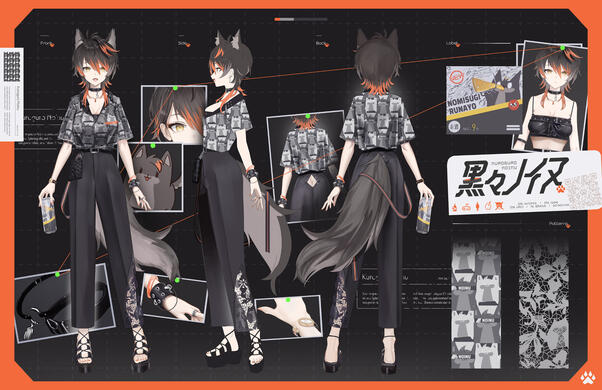 『黒々ノイヌ』三面図